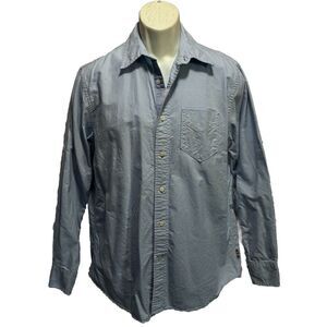 Colours Alexander‎ Julian Light Blue Button Up Long Sleeve Shirt Size M Logo